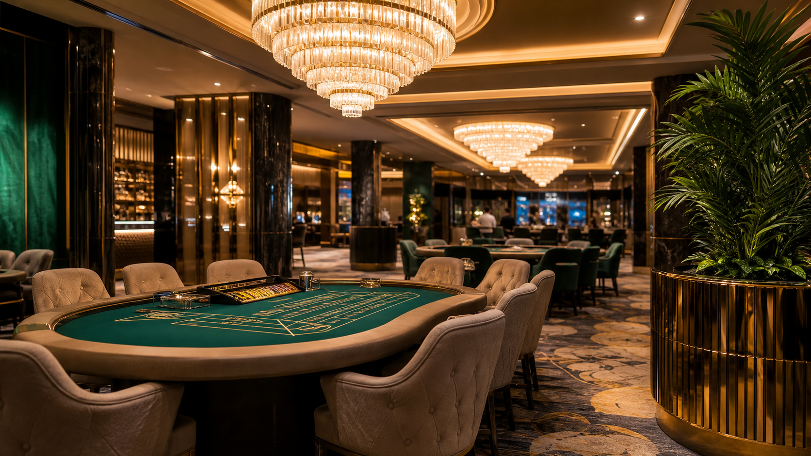 Elegant interior of a licensed casino entertainment venue